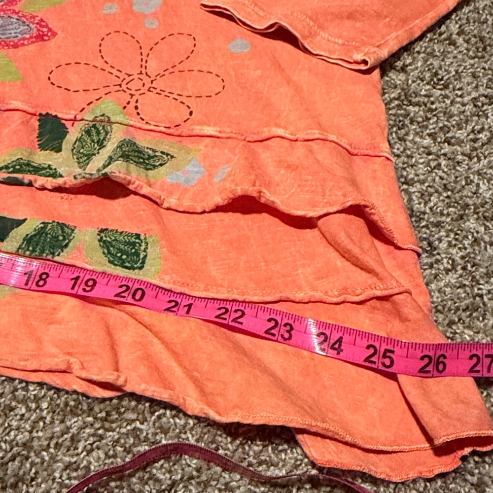Jess & Jane ruffled layer-look floral dragonfly 3/4 sleeve top (L) EUC! - Picture 5 of 14